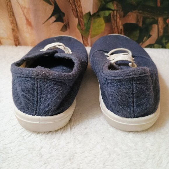 Kids Swiggles Toddler Sz 7 Navy Blue Canvas Lace-Up Sneakers Lo-Tops - Picture 2 of 6